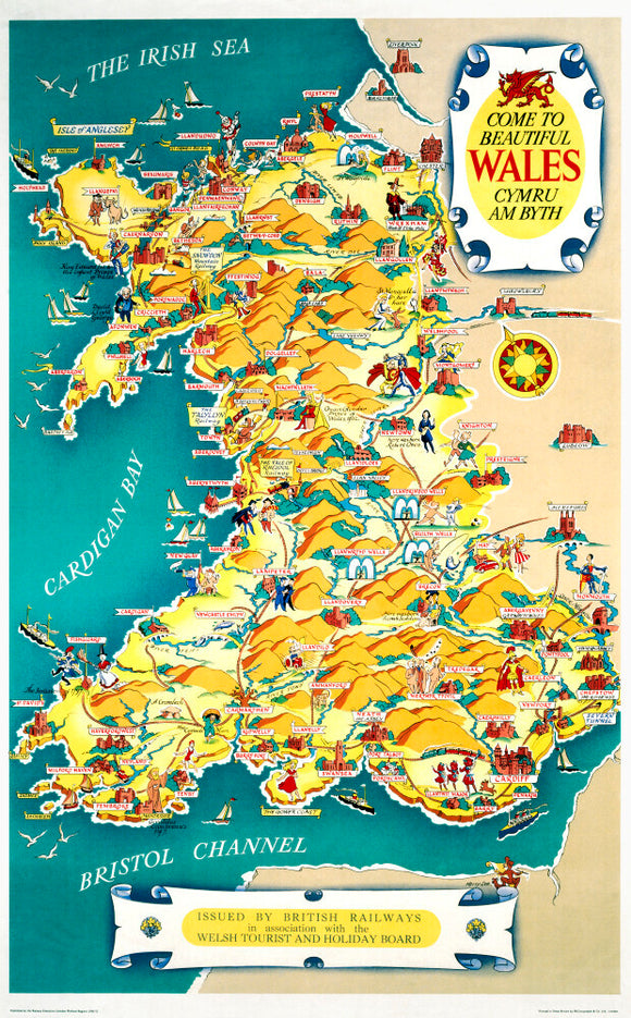 ‘Come to Beautiful Wales’, BR (LMR) poster, 1948-1965.