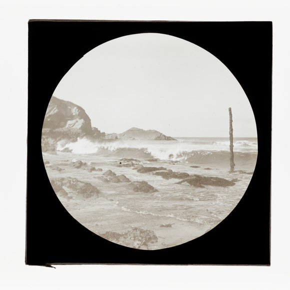 A magic lantern slide of a seascape by Birt Acres, c. 1893.