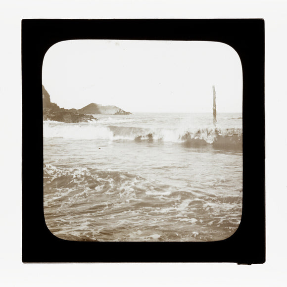 A magic lantern slide of a seascape by Birt Acres, c. 1893.