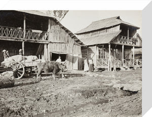 Black and white photograph entitled 'Typical Caucasian Houses'