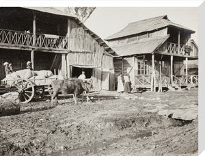 Black and white photograph entitled 'Typical Caucasian Houses'