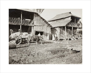 Black and white photograph entitled 'Typical Caucasian Houses'